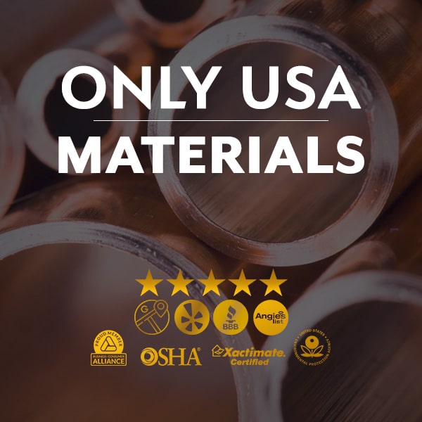 Only USA Plumbing Materials Copper & PEX Repiping Services
