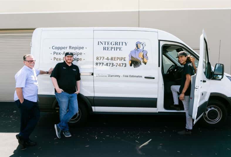 Integrity Repipe Van And Plumbing Team Providing Services In Fullerton