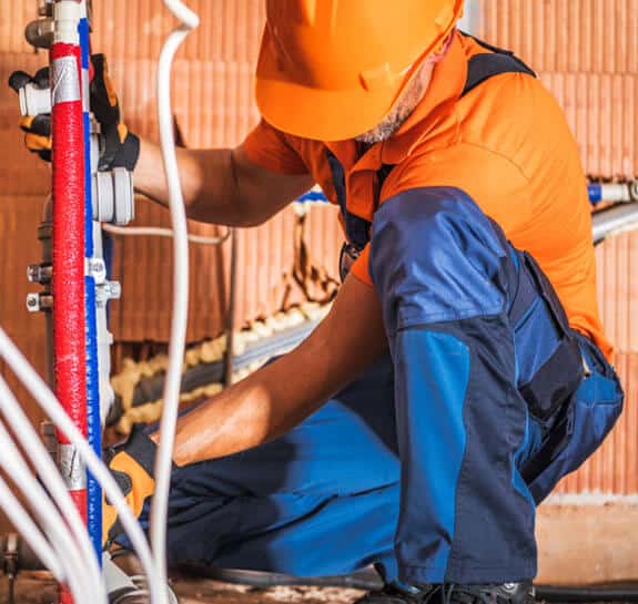 Plumber Repiping Water Pipes In A Home In Carlsbad, CA